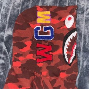 Bape shark zip up hoodie